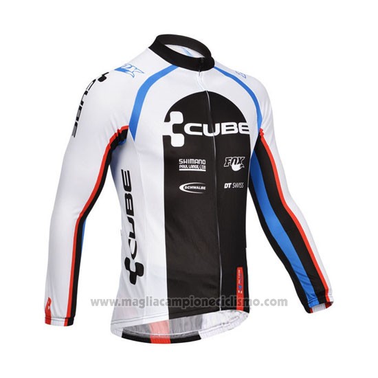 2013 Abbigliamento Ciclismo Cube Nero e Bianco Manica Lunga e Salopette